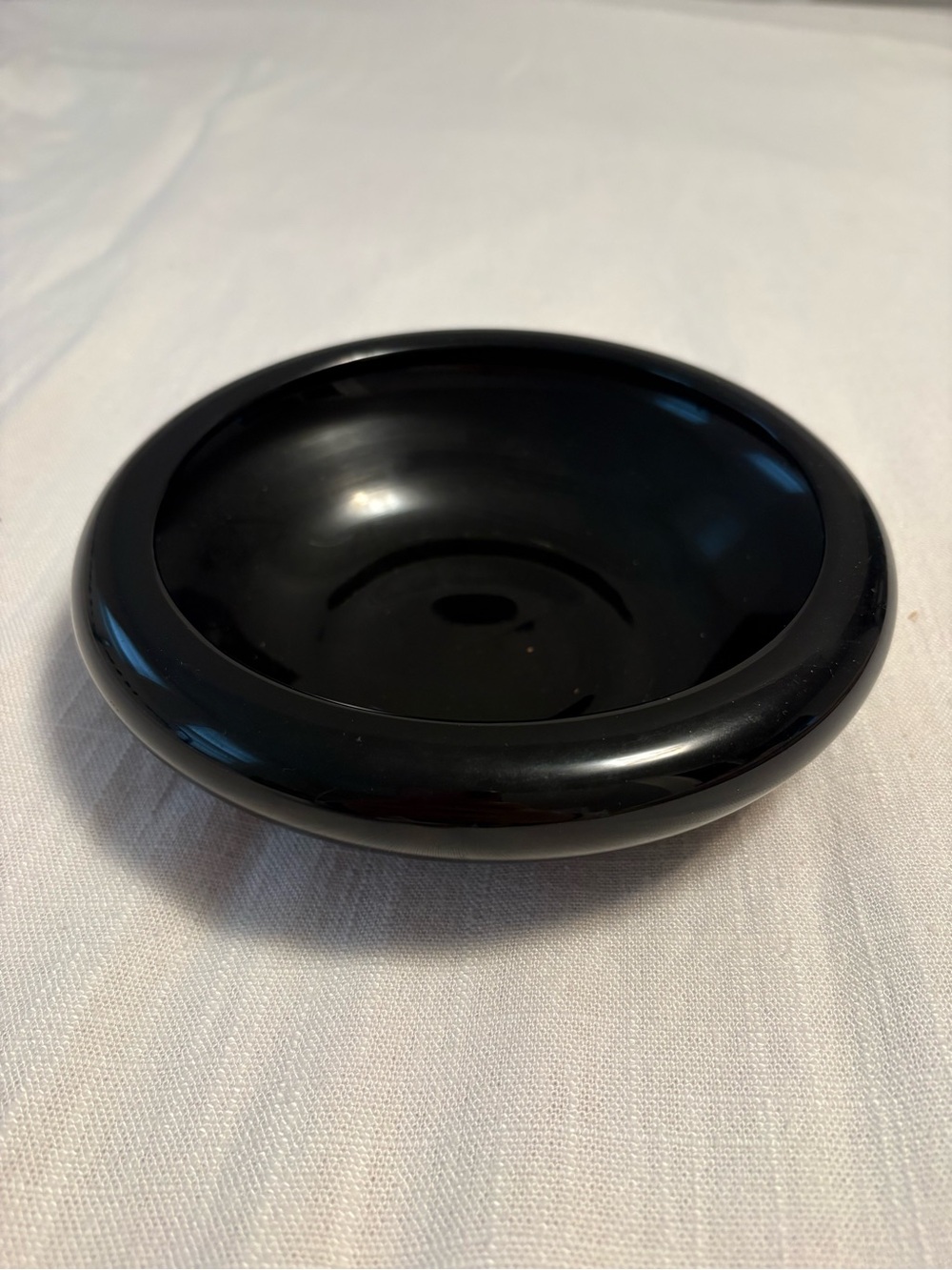 Vintage Black Indiana Glass Bowl Waterfall Edge